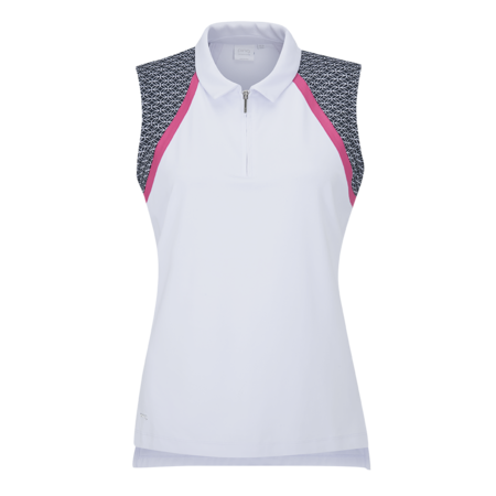 Ping Ansie Ladies Sleeveless Zip Neck Polo Shirt